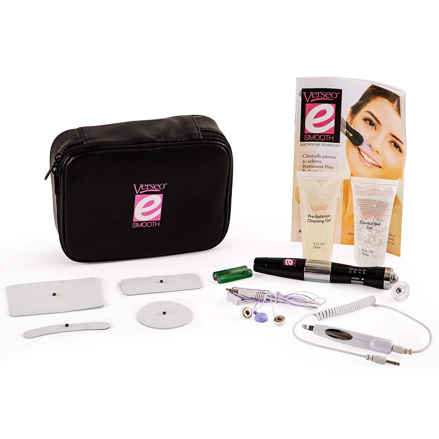 Verseo eSmooth Electrolysis Permanent Hair Removal Device - Painless Epilator Roller Pen for Women & Men | Safe for All Skin & Hair Colors | No Pain, No Scarring | Ideal for Face, Legs, Underarms & Bikini Line