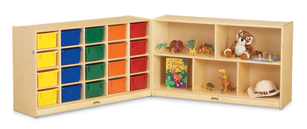20 Cubbie Tray Fold n Lock Organizer with Clear Plastic Trays - Jonti Craft® for Classroom, Office & Home Storage Solutions