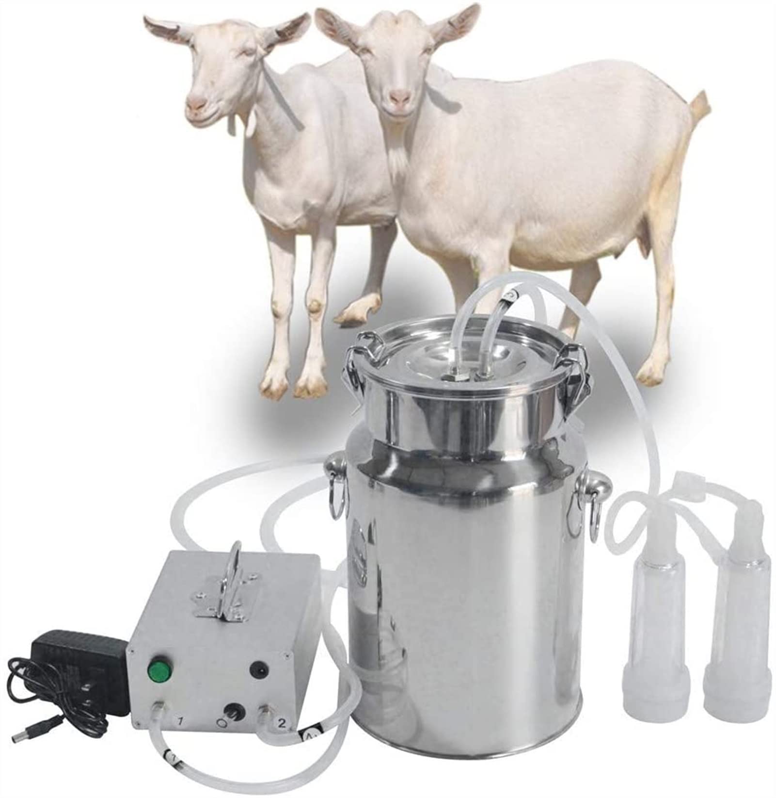 HSOSK Electric Cow & Sheep Milking Machine Kit - 7L/14L Portable Double Head Goat Milker for Small Farms & Homesteads - Perfect for Dairy Production, Animal Husbandry & Veterinary Use