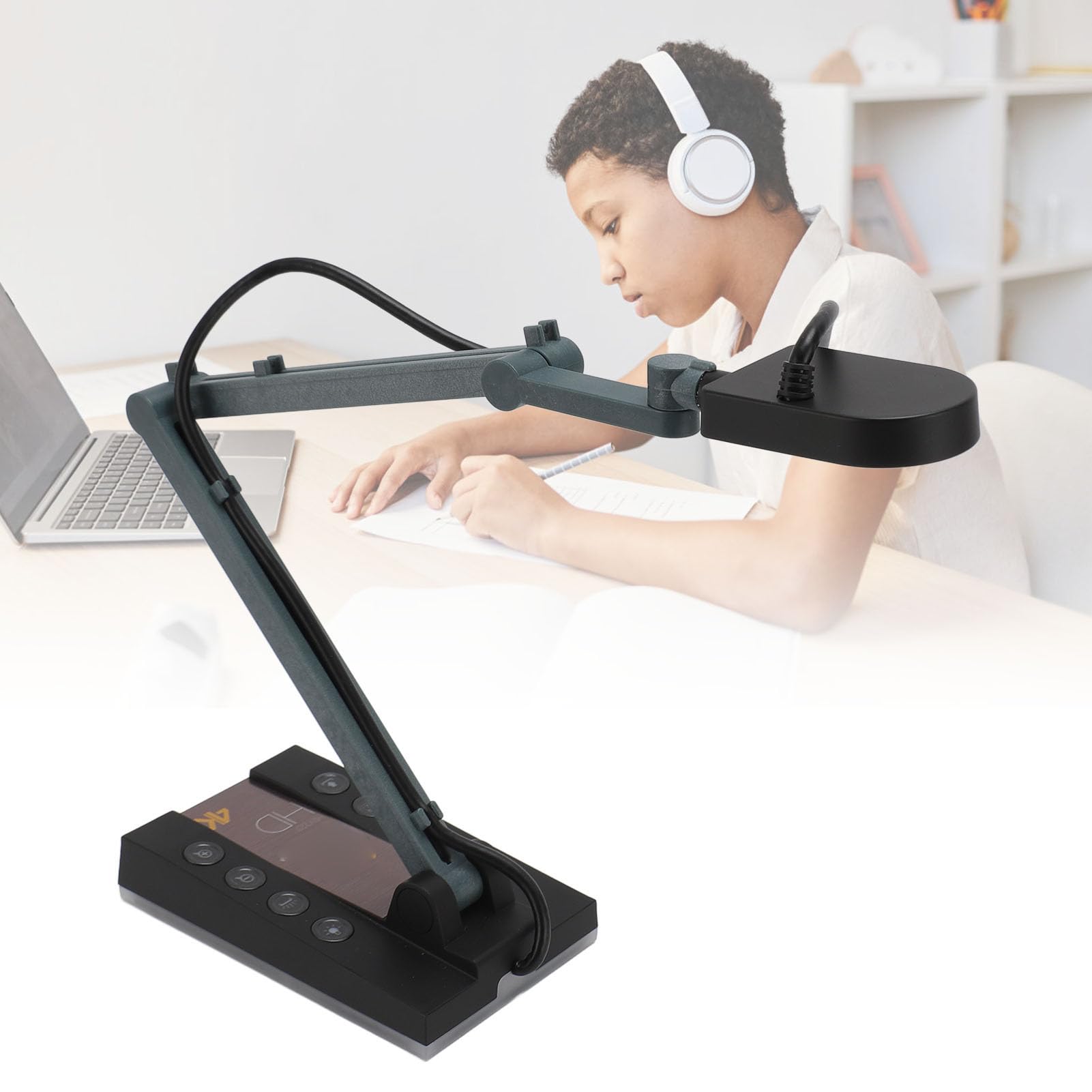 1080P 15MP USB Document Camera with LED Light - Foldable 2D/3D Webcam for Teachers, Online Classes & Live Demos | Perfect for Classroom Teaching, Distance Learning & Video Presentations
