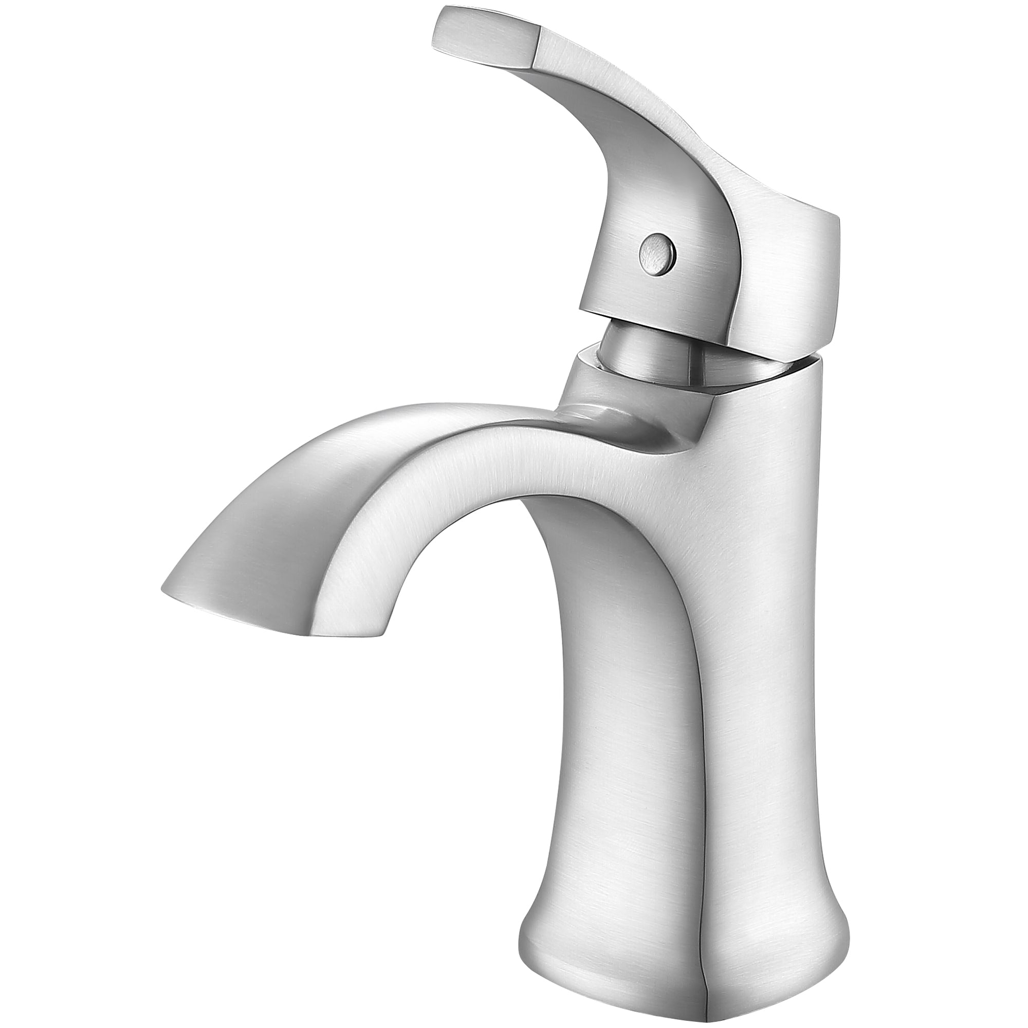 Ancona Morgan Single Lever 1 Hole Bathroom Faucet - Stainless Steel Finish - Modern Waterfall Spout Design for Bathroom Sink Vanity and Powder Room