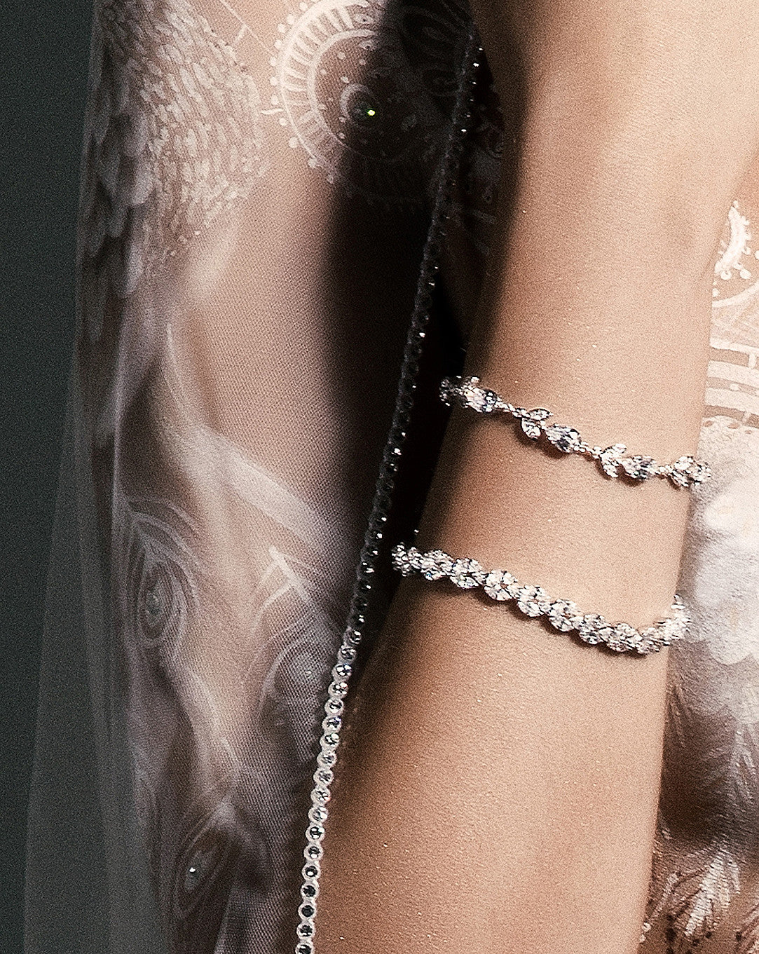 Elegant Silk Crystal Bridal Bracelet by Stephanie Browne – Perfect for Weddings, Prom & Special Occasions