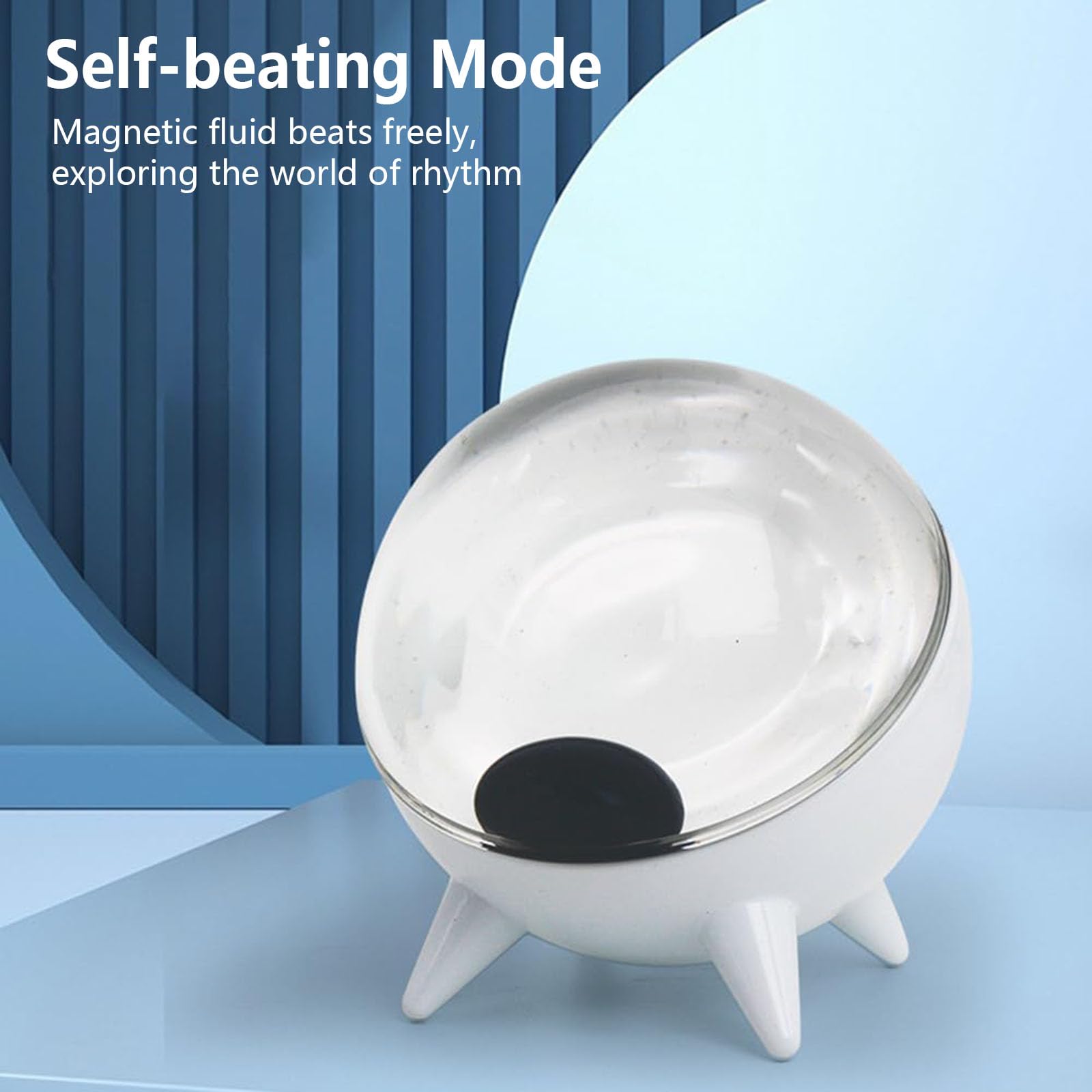 Dancing Ferrofluid Music Rhythm Lamp - Magnetic Liquid Speaker with Visualizer for Home, Office & TV | White Modern Decor for Computer Desktop & Party Entertainment