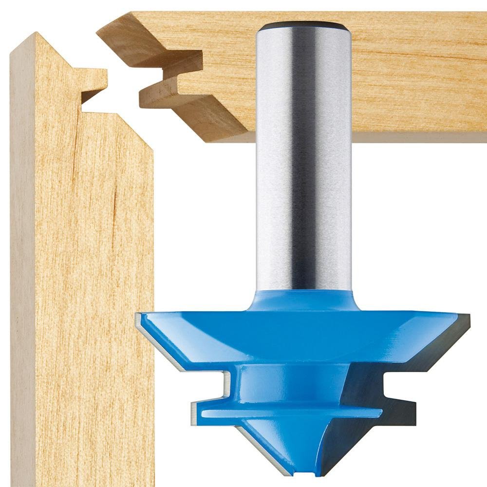 45 Degree Lock Miter Router Bit - Premium Woodworking Tool for Perfect 45° Joints | Ideal for Cabinet Making, Picture Frames & Furniture Building