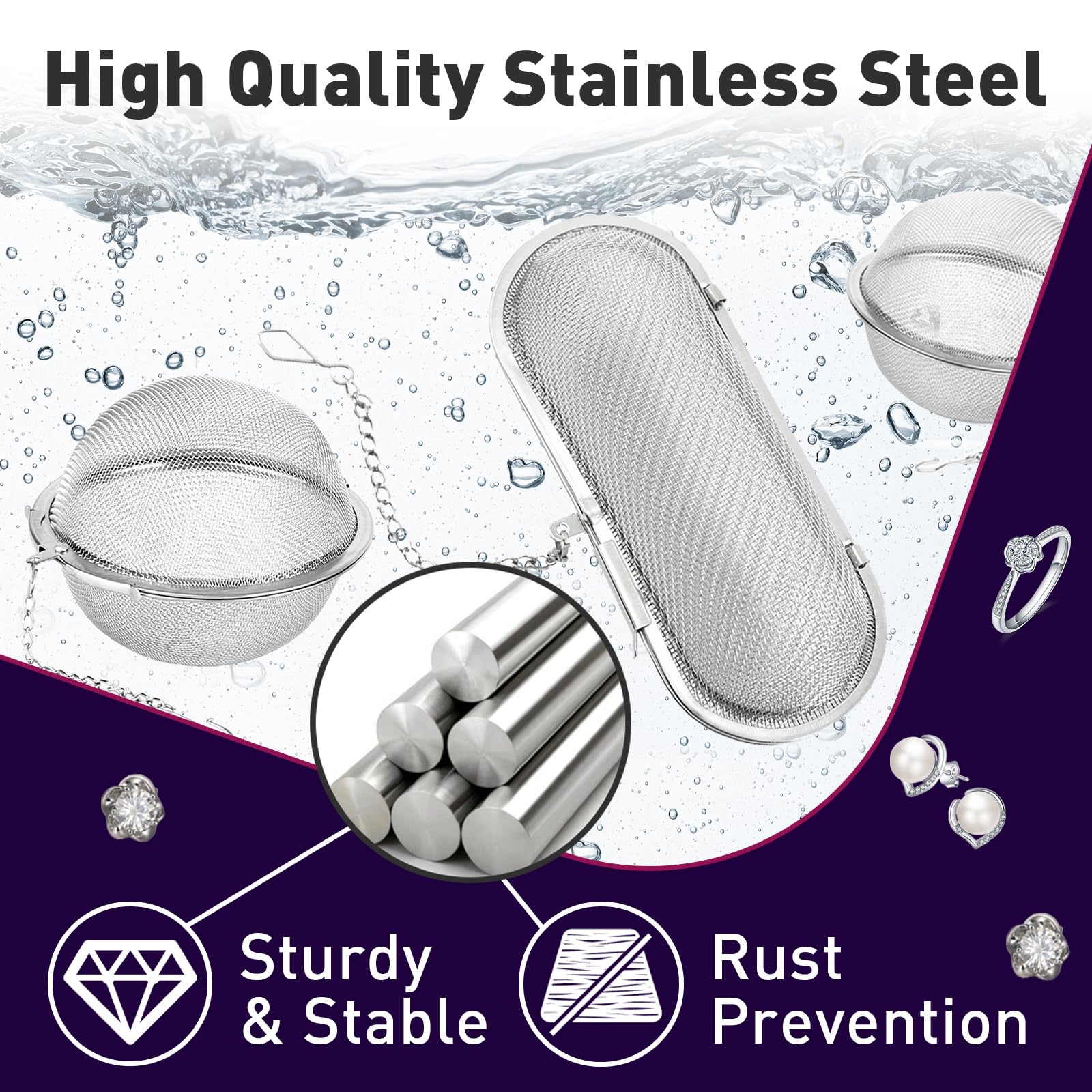 3-Pack Stainless Steel Parts Washer Basket for Ultrasonic Jewelry Cleaning - Durable Small Parts Organizer for Jewelry, Watches & Eyeglasses - Perfect for Home & Professional Use