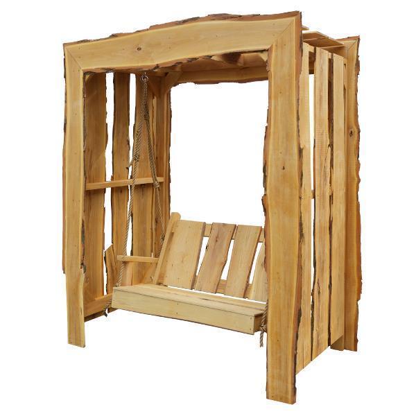 A & L Furniture Appalachian Arbor with Timberland Swing and Rope - Perfect for Backyard, Garden, and Outdoor Relaxation
