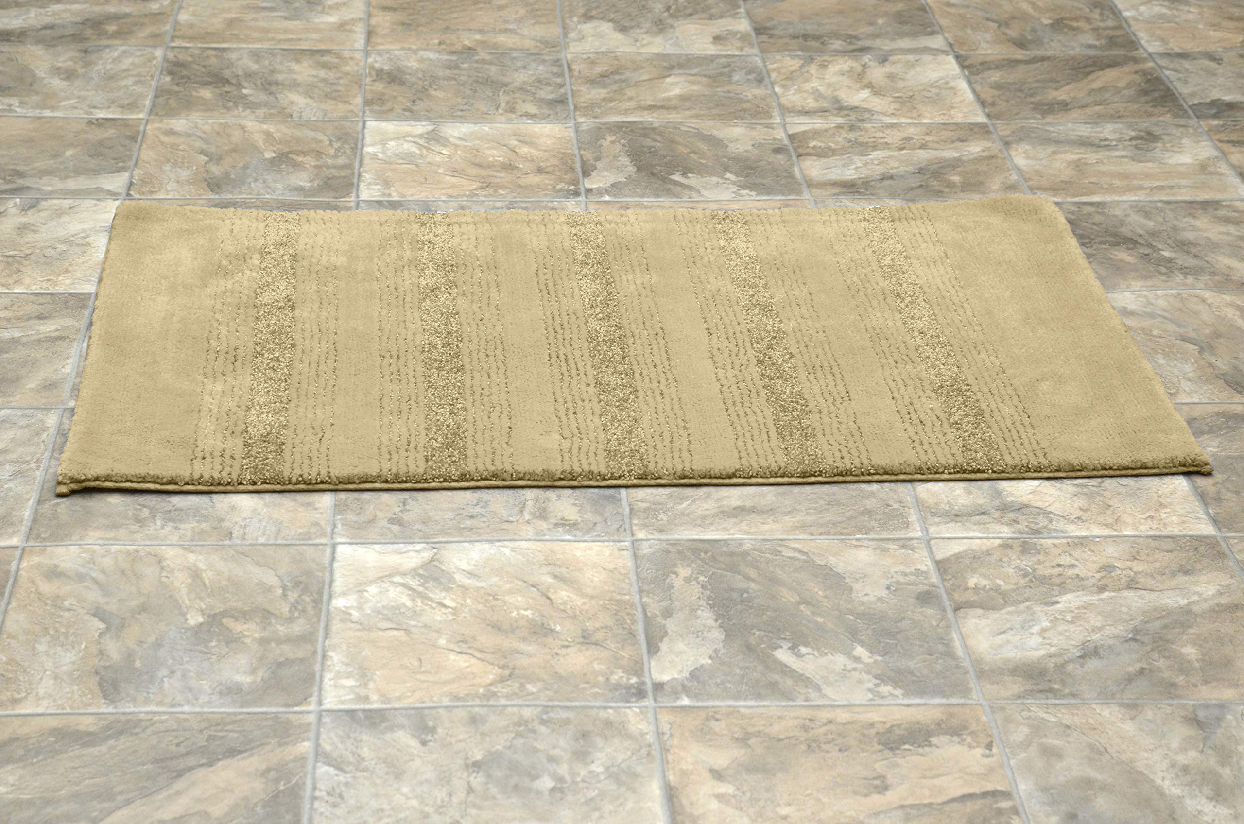 Garland Rug Essence Nylon Washable Area Rug 24x40 Inches - Soft Linen Design for Living Room, Bedroom & Entryway - Stain Resistant & Easy Clean