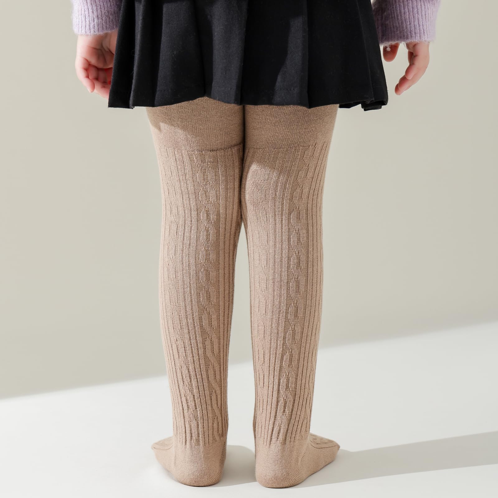 **Soft Cotton Baby Tights for Toddler Girls - Seamless Cable Knit Leggings & Stockings (3/4/5 Pack) - Perfect for Playtime, Daycare & Winter Outfits**