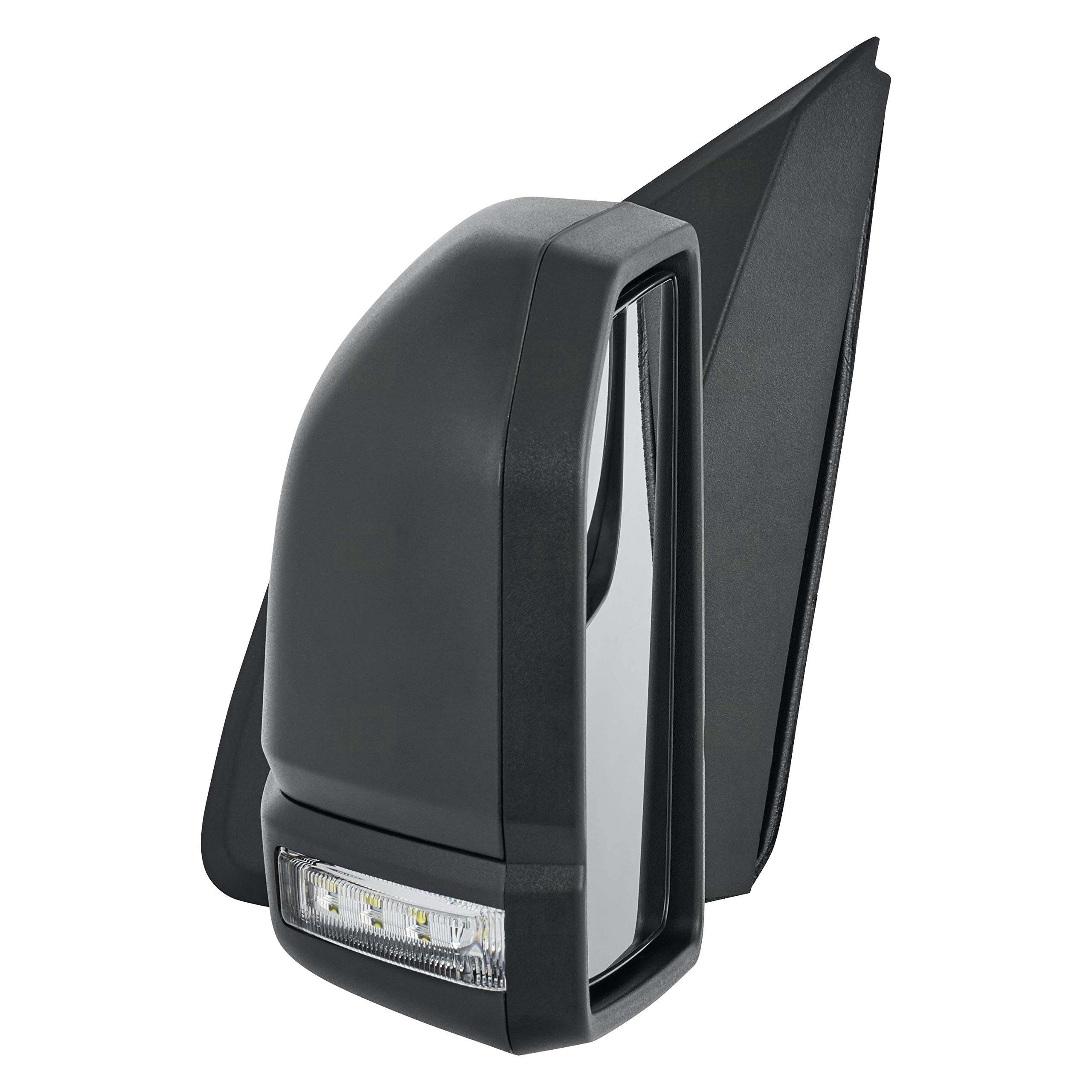 2018-2018 Ford F150 Driver Side Power Door Mirror - Heated Glass & Turn Signal (No Blind Spot/Spotter Lamp) - Black Textured Cap & Flat Glass - Replacement Part FO1320556 | Perfect for Winter Driving & Enhanced Visibility