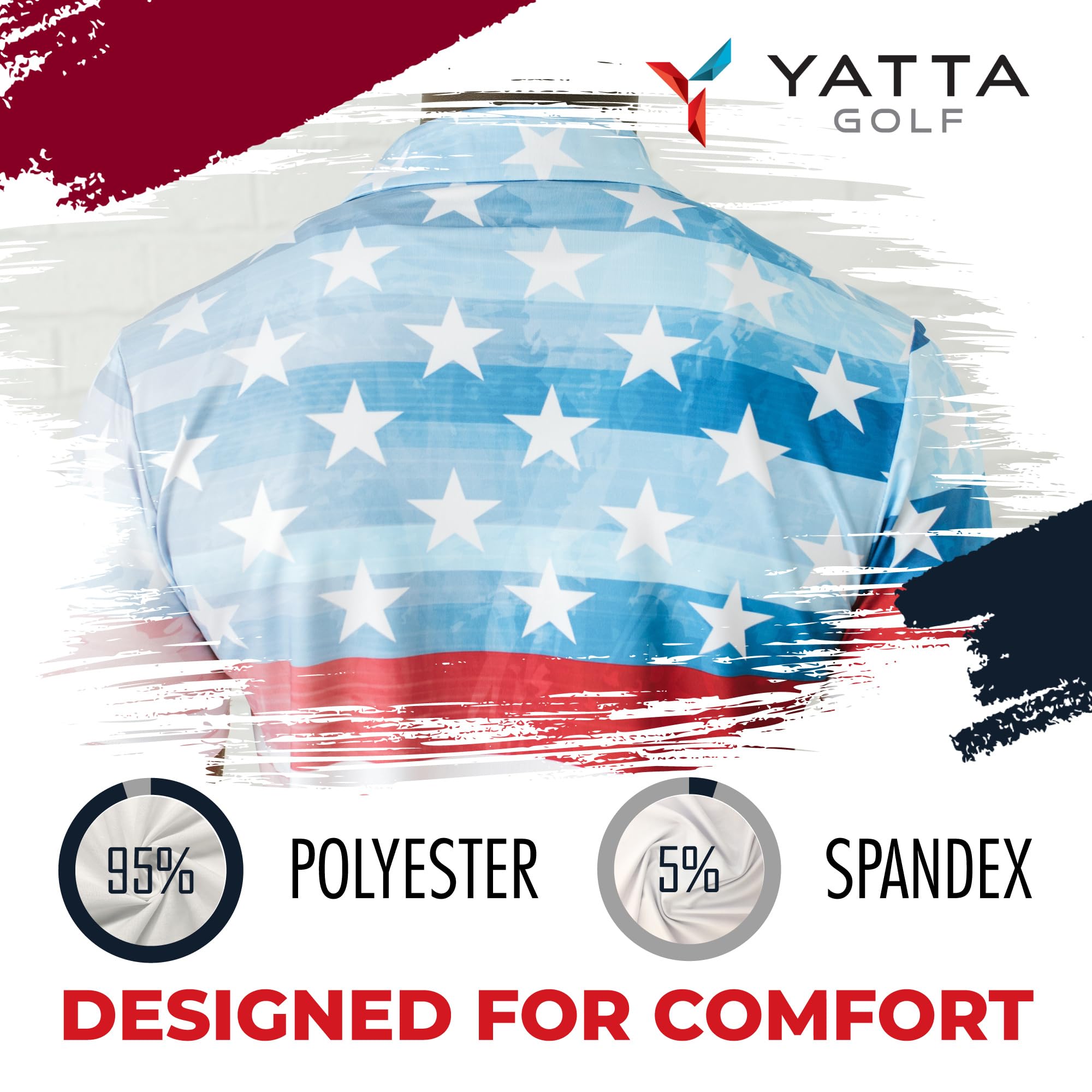 YATTA Golf Polo Shirts for Men - Moisture Wicking & Wrinkle Resistant for Golf & Casual Wear