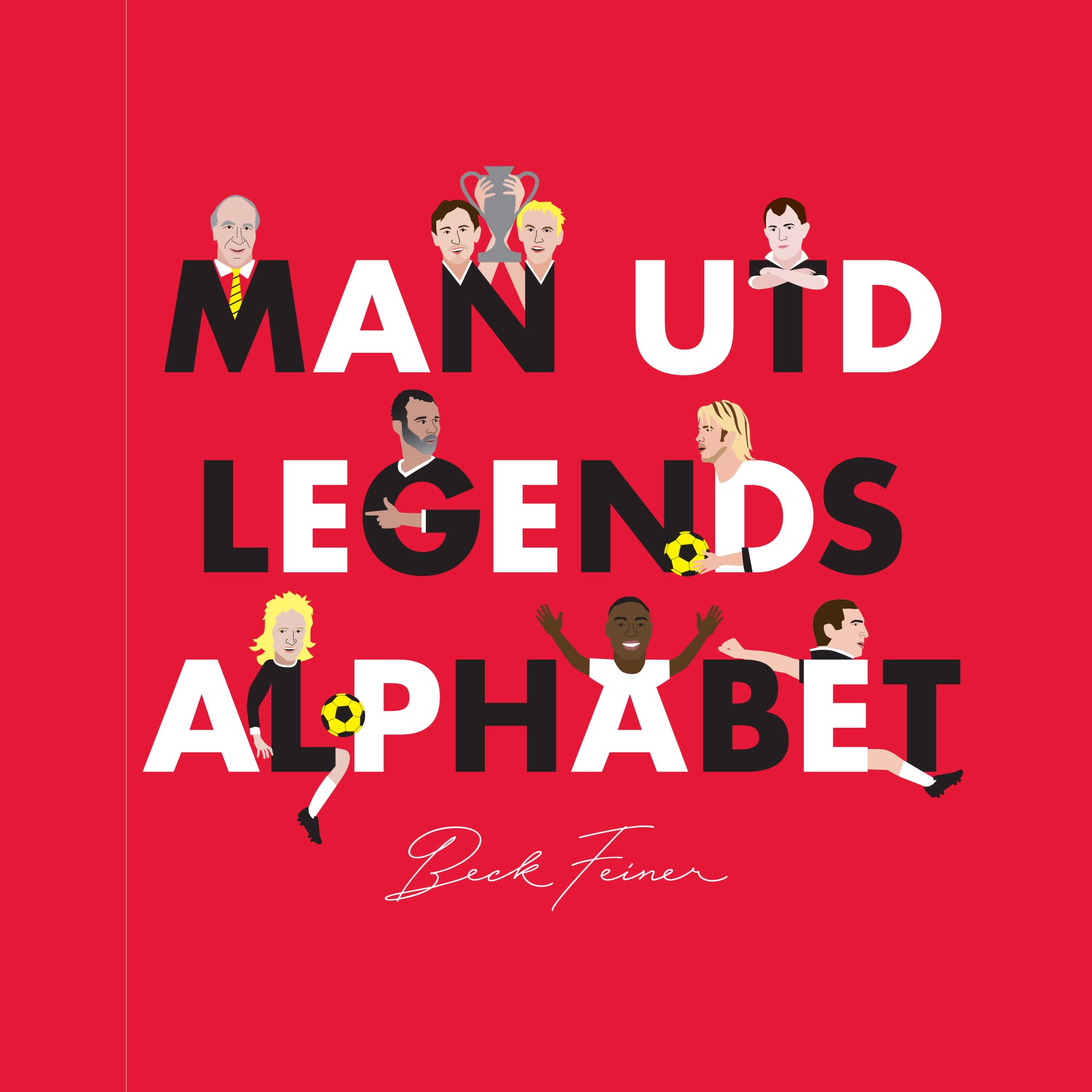Manchester United Legends Alphabet Poster - Vintage Football Decor for Fans, Home & Office Wall Art - Perfect Gift for Soccer Lovers & Man Utd Supporters