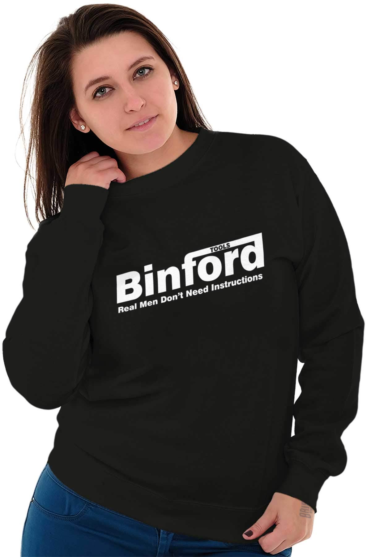 Brisco Brands Binford Tools Real Men No Instruction Sweatshirt - Unisex Pullover Hoodie for Men & Women | Perfect for DIY Projects, Construction Work & Casual Wear