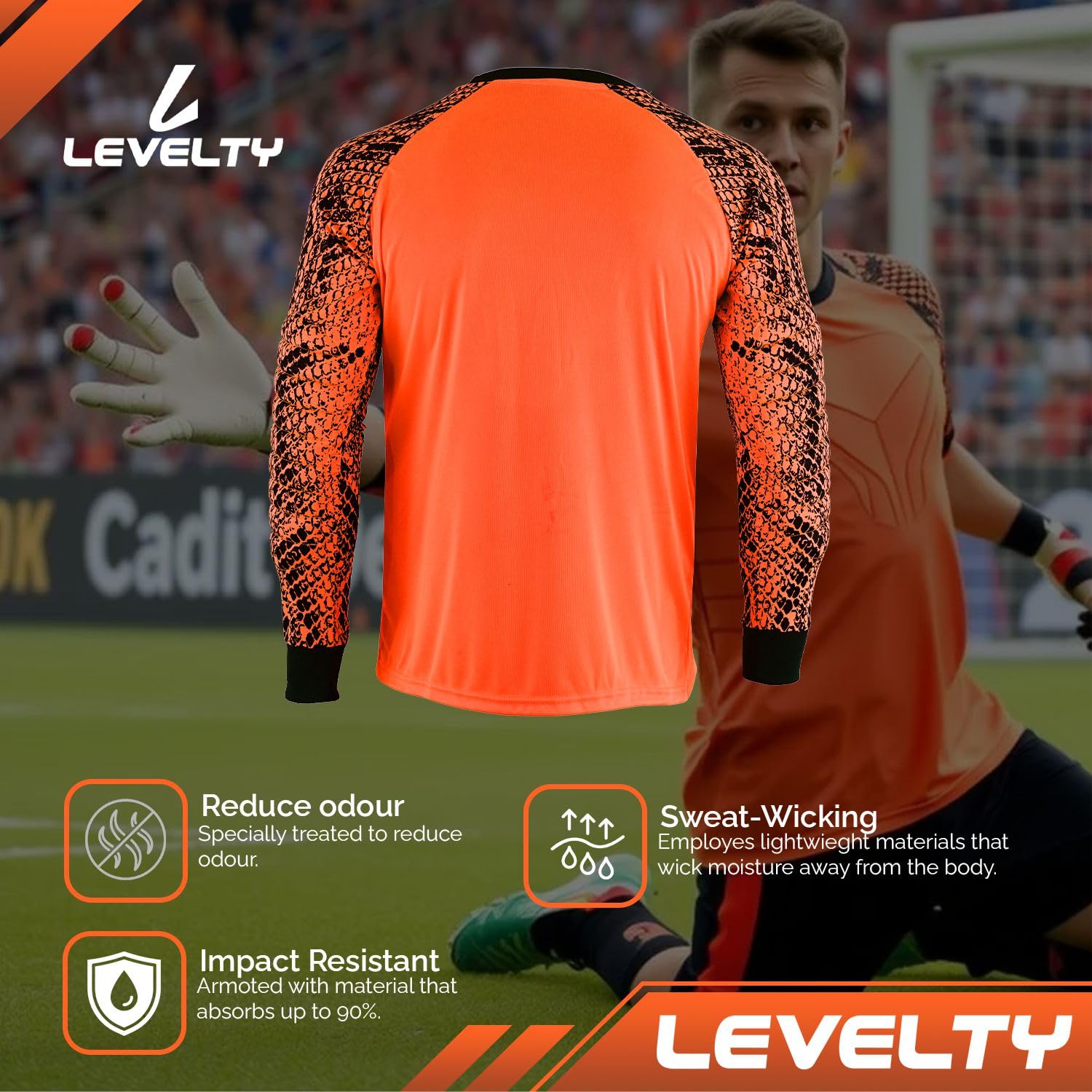 Premium Multi-Padded Goalkeeper Jersey for Adults & Kids - Long Sleeve Football Goalie Shirt for Men & Youth - Perfect for Soccer Matches, Training & Team Sports