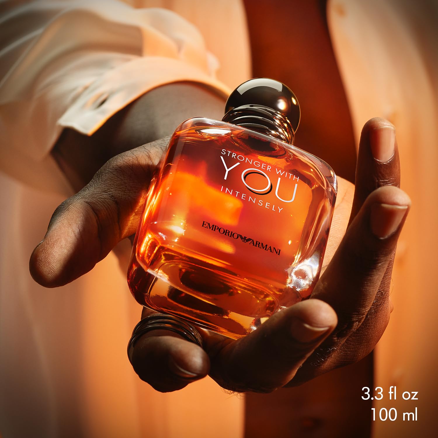 Armani Beauty Stronger With You Intensely Cologne for Men - Amber Fougère Woody Fragrance with Pink Pepper, Lavender & Vanilla Notes - Long Lasting Eau de Toilette for Date Night & Special Occasions