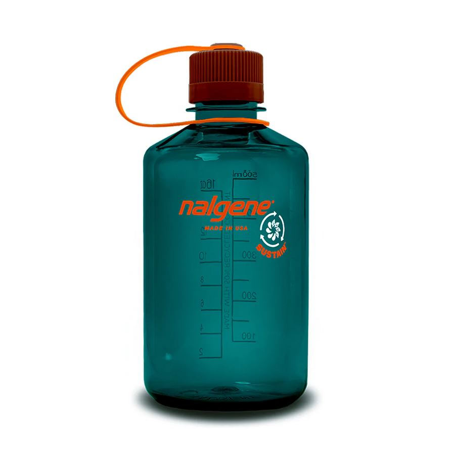 Nalgene 16oz Narrow Mouth Sustain Water Bottle - BPA-Free, Leak-Proof & Durable for Hiking, Camping & Outdoor Adventures