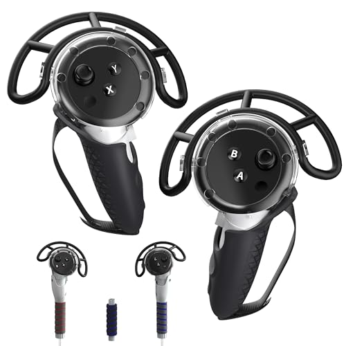 APEXINNO VR Controller Grips Cover & Handle Extender for Meta Quest 3/Oculus Quest 3 - Enhanced Grip Accessories for Beat Saber & VR Gaming (Comfortable Non-Slip Design) - Perfect for Intense VR Sessions, Fitness Games & Long Playtime