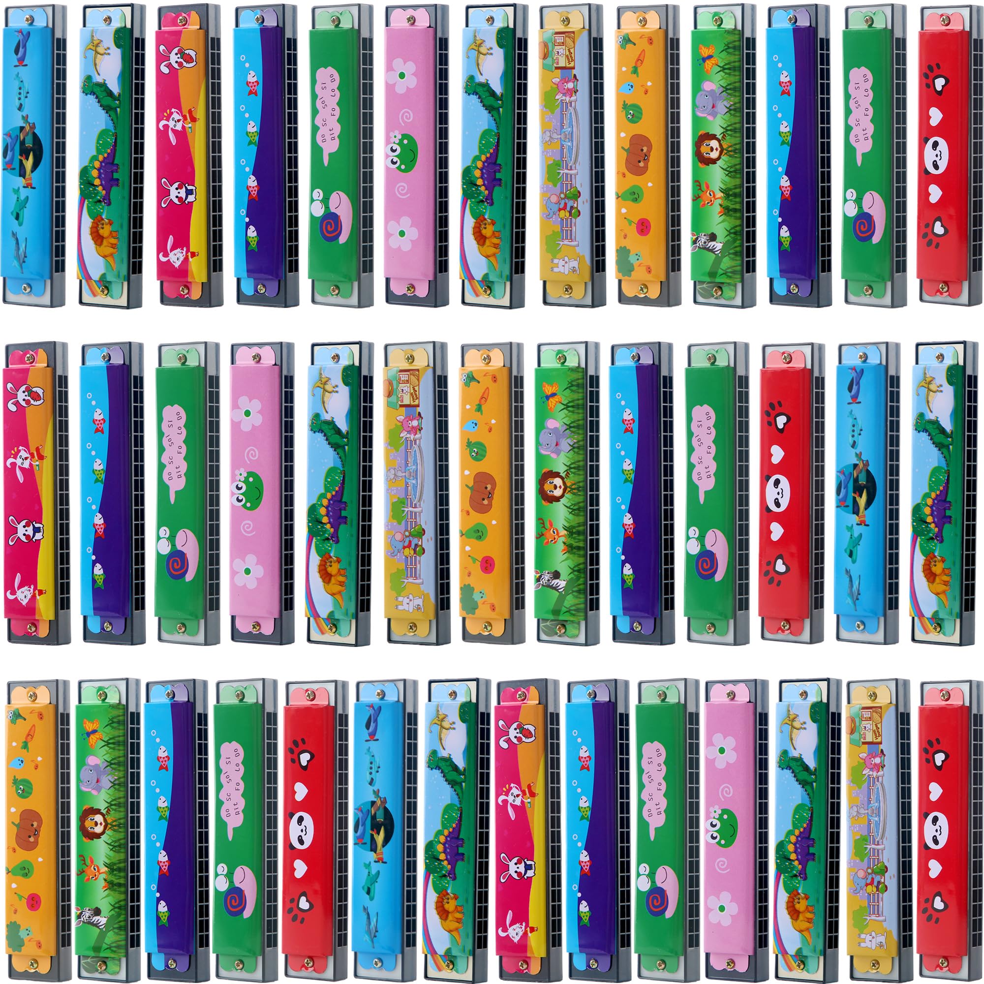 16-Hole Cartoon Harmonica Toy - 30 Pack for Kids & Adults | Musical Gift for Beginners, Parties & Learning