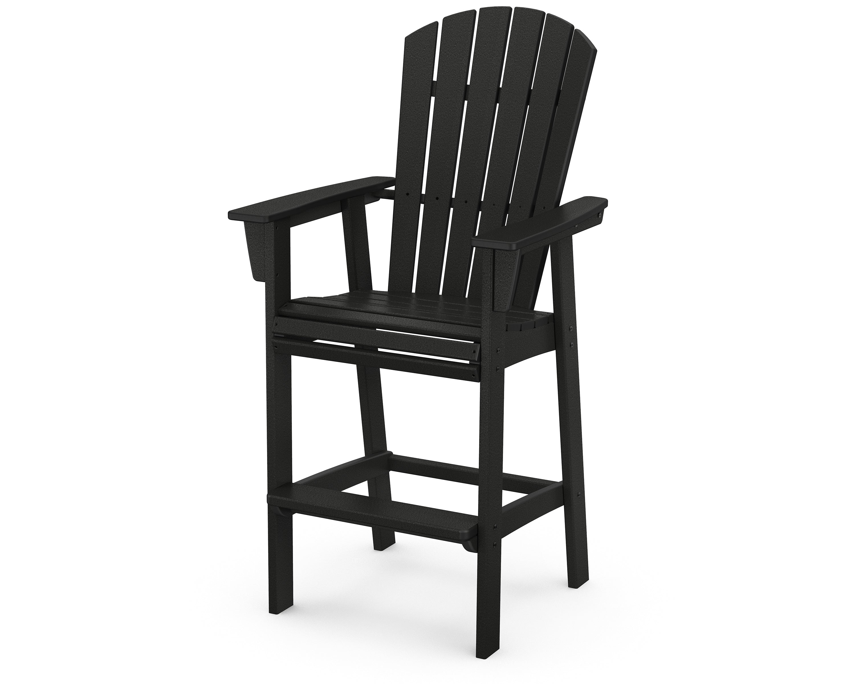 POLYWOOD Nautical Curveback Adirondack Bar Chair - Outdoor Patio Furniture, Weather-Resistant Plastic Adirondack Bar Stool for Deck, Poolside, Beach & Backyard Relaxation