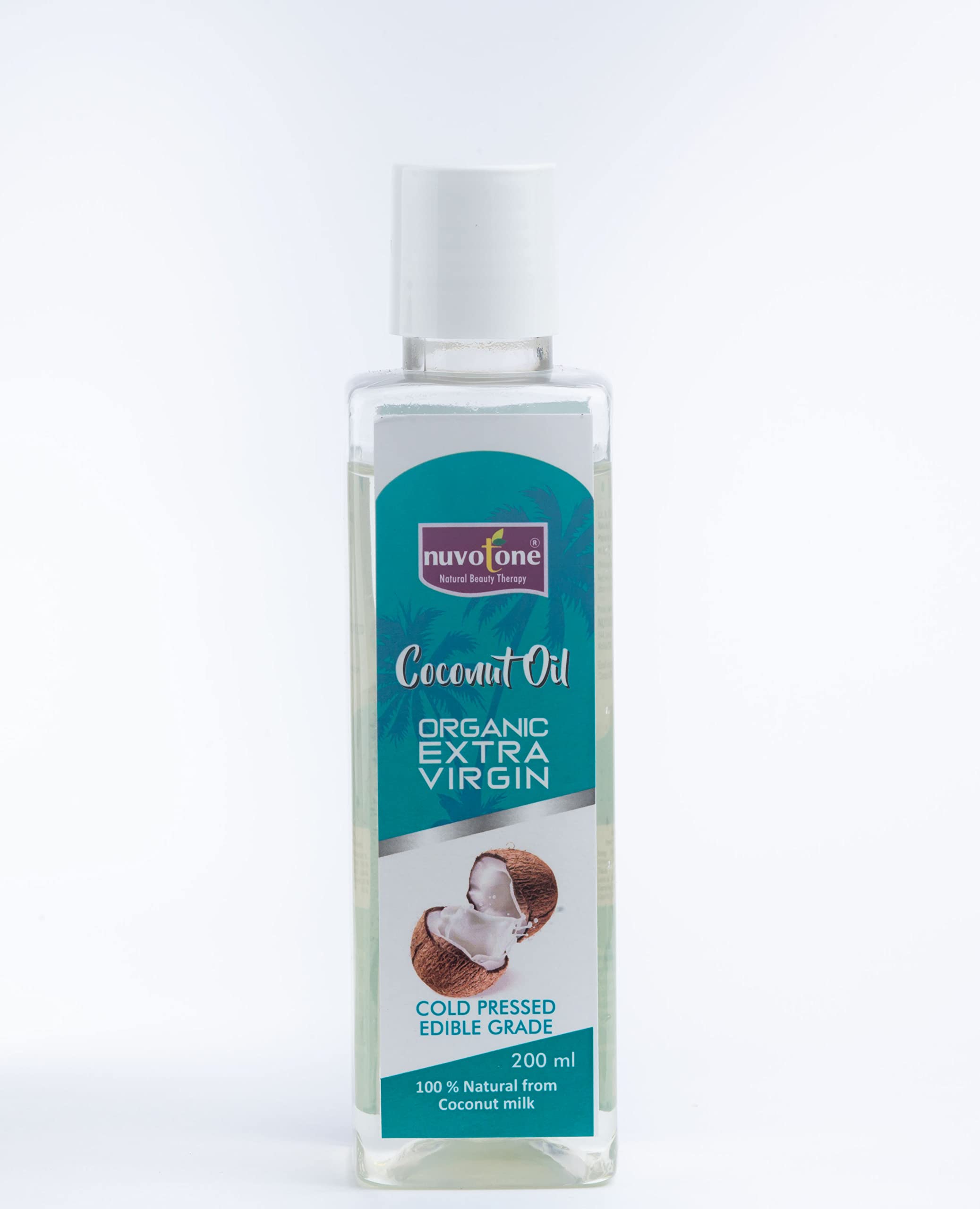 Organic Virgin Coconut Oil for Hair & Skin - Cold Pressed, Unrefined, 200ml | Promotes Soft, Shiny Hair & Frizz Control | Perfect for Hair Masks, Skin Moisturizing & Cooking