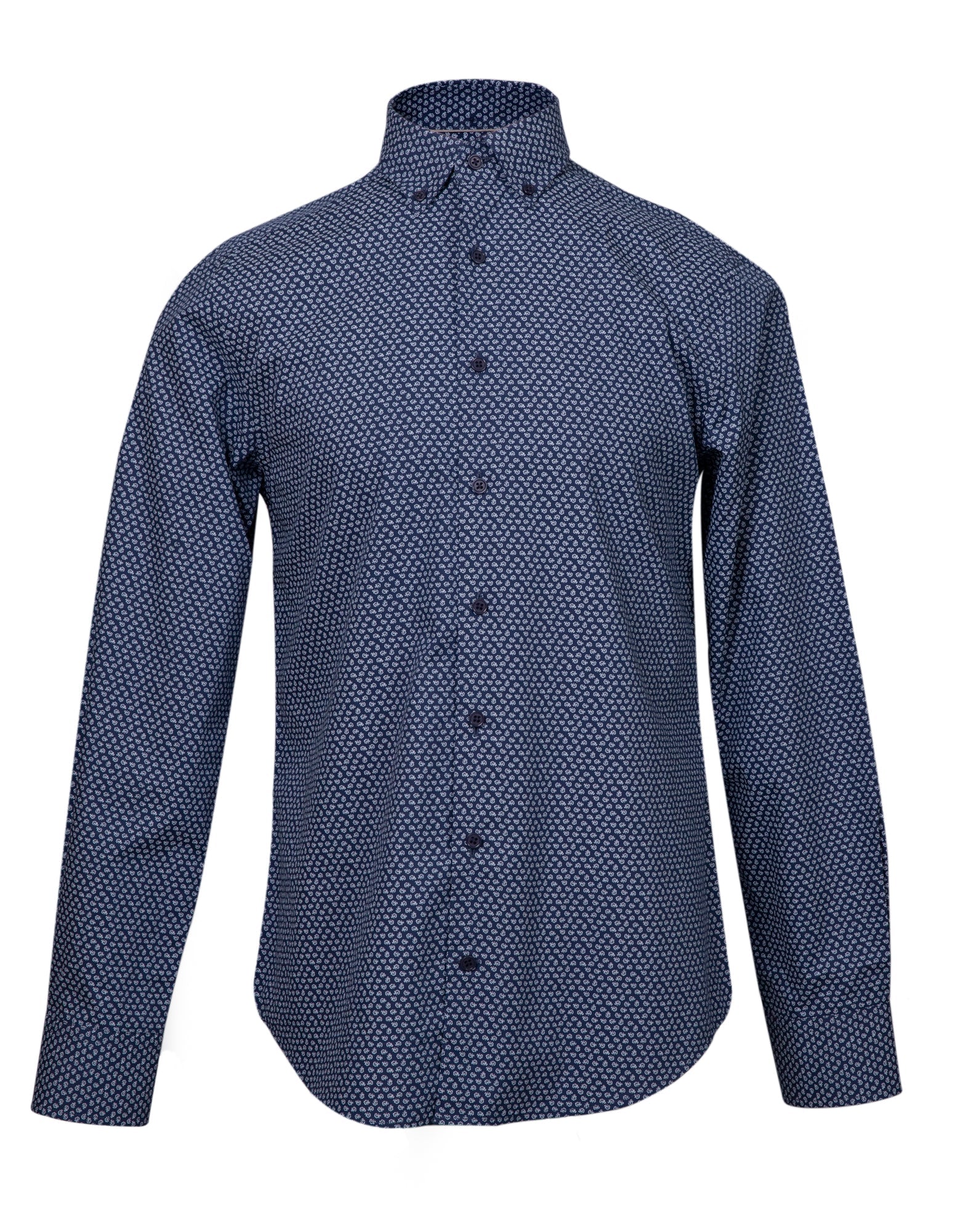 HENRY SARTORIAL Men's Casual Plain Navy Blue Button Down Shirt - Perfect for Office, Date Night & Everyday Wear