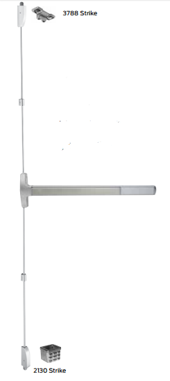 Falcon F 24V EO Vertical Rod Fire Exit Hardware - Exit Only | Panic Bar for Emergency Doors | Commercial Buildings & Schools Safety Device