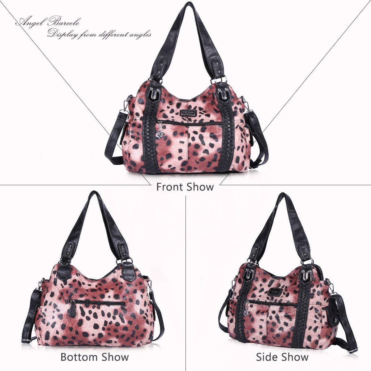 Angel Barcelo Women's Roomy Hobo Handbag - Stylish Leather Shoulder Bag & Tote Purse for Work, Travel & Everyday Use