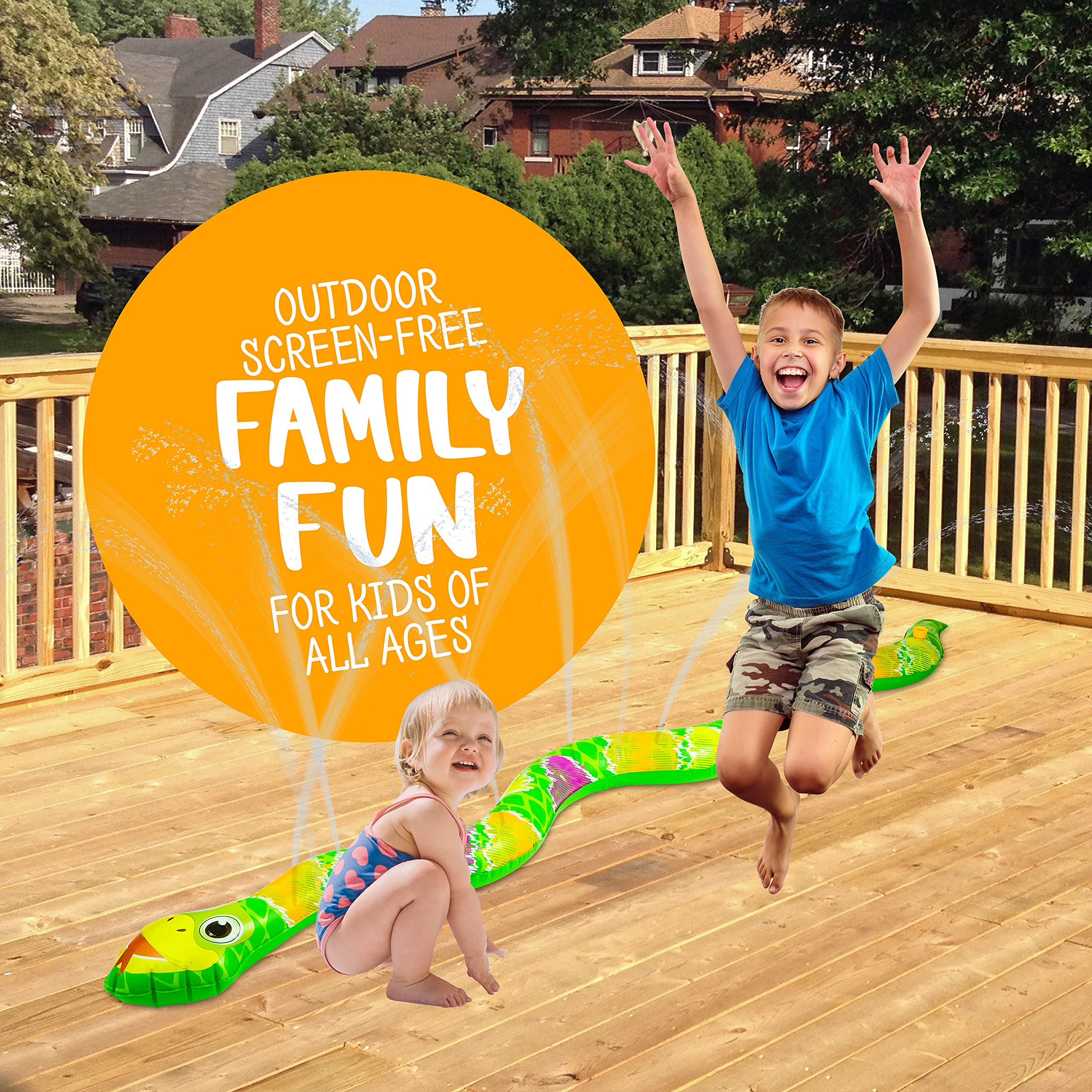 **Best Outdoor Snake Sprinkler for Kids - Summer Water Blast Toy for Toddlers, Boys & Girls - Inflatable Backyard Water Park for Fun Outdoor Play**    *(Perfect for Birthday Parties, Poolside Fun, and Summer Backyard Activities!)*