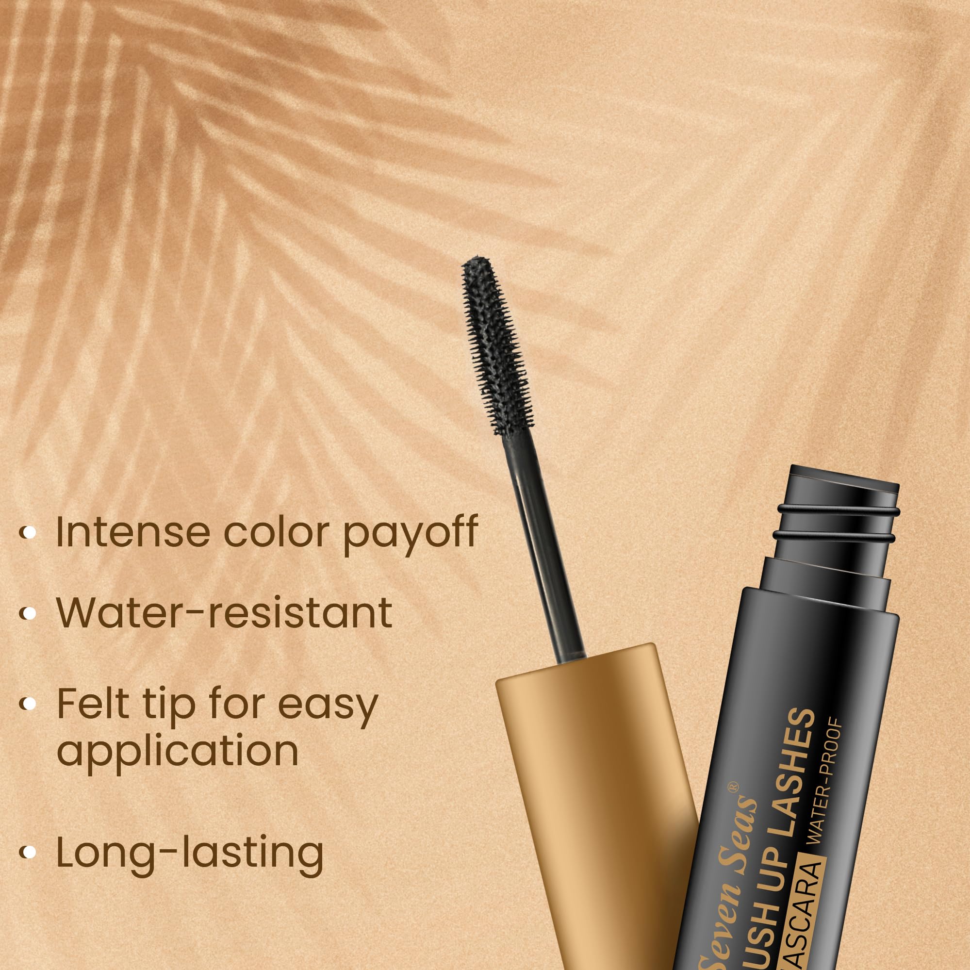 Seven Seas Push Up Lashes Mascara 10g - Volumizing Waterproof Mascara for Women, Black Long Lasting & Glossy Finish - Perfect for Daily Wear, Parties & Special Occasions
