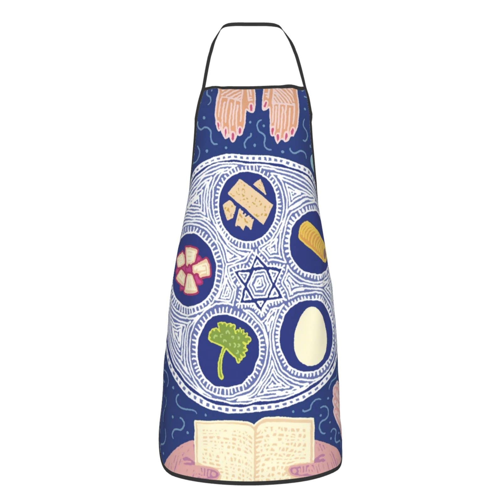 Happy Traditional Jewish Passover Apron - Adjustable Adult Chef Kitchen Bib for Cooking & Baking - Perfect for Holiday Meals, Seder Dinners & Kosher Cooking