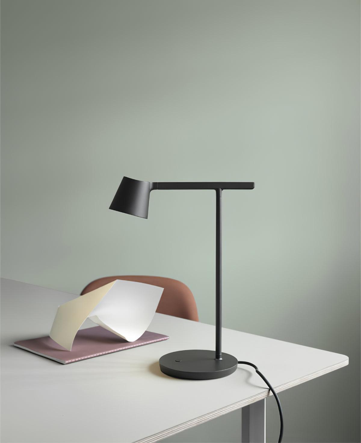 Modern LED Tip Table Lamp - Adjustable Brightness, USB Charging Port, Bedside Night Light for Home, Office & Dorm Room - Perfect for Reading, Working & Relaxing