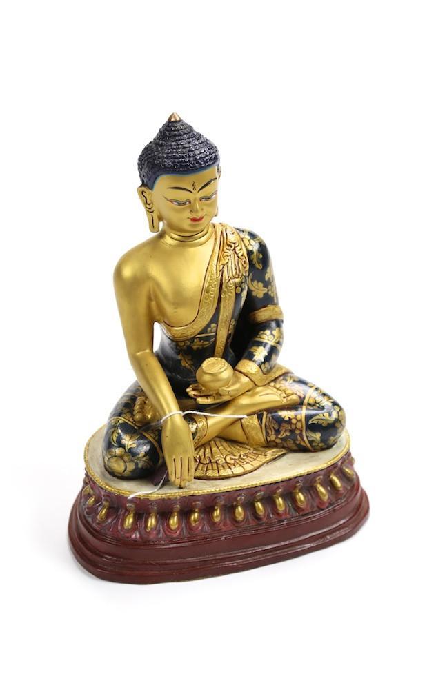 Hand Painted Unique Shakyamuni Buddha Statue - Meditation & Home Decor for Spiritual Practice & Zen Living Spaces