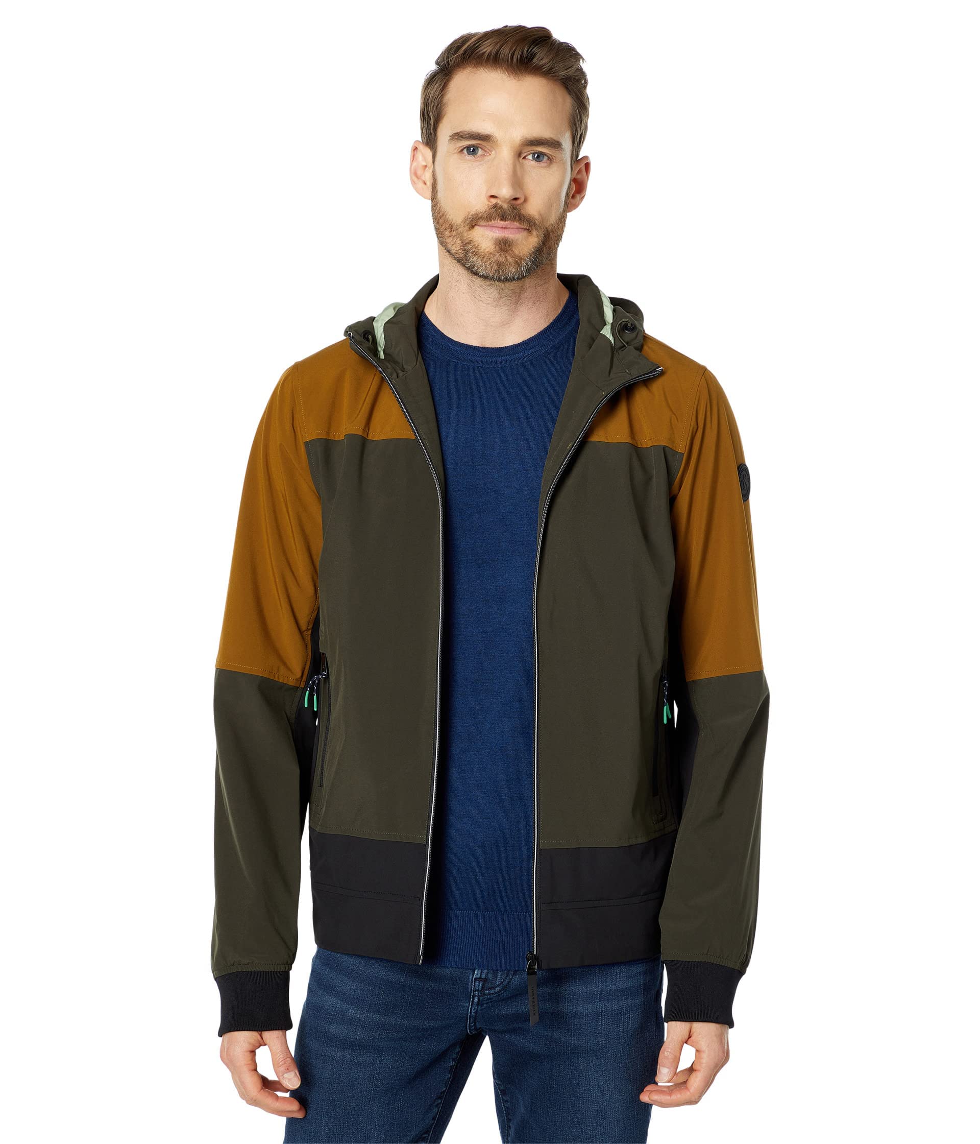 Scotch & Soda Softshell Hooded Jacket for Men & Women - Lightweight Waterproof Windbreaker for Hiking, Running & Outdoor Activities