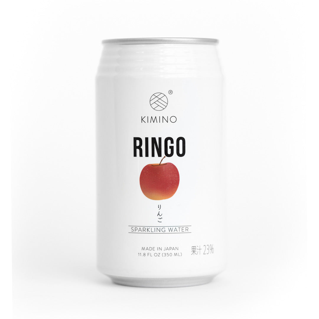 Kimino No Sugar Ringo Fuji Apple Sparkling Water - 24 Pack (11.8 fl oz/350ml Cans) | Zero Sugar, Refreshing Japanese Apple Flavor | Perfect for Parties, Office Snacks & Healthy Hydration