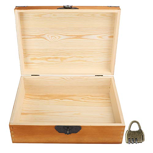 Vintage Wooden Storage Box with Lock - Decorative Jewelry, Coin & Cosmetic Organizer for Home, Office & Travel - Perfect for Gifts, Keepsakes & Personal Belongings