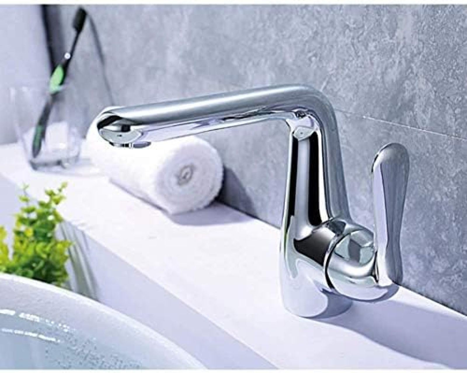 CRJUS High-Quality Kitchen & Bathroom Sink Faucet - Hot & Cold Water Mixer Tap with Switch, Durable Accessories for Modern Kitchens and Bathrooms
