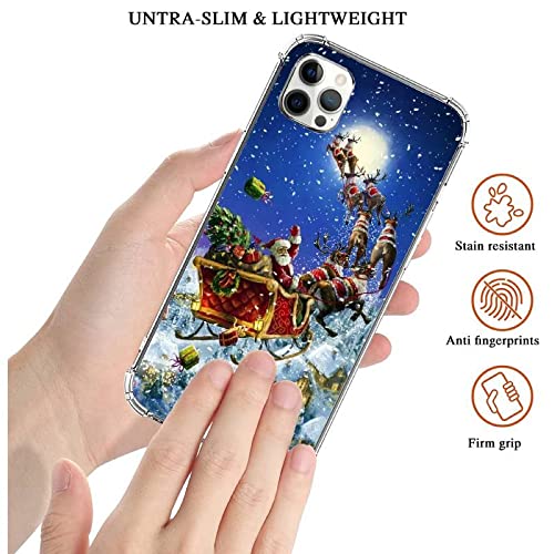 Santa Claus iPhone 11 Pro Case - Festive Reindeer Sleigh Design with Shockproof TPU Bumper & Anti-Scratch Protection | Perfect Christmas Gift & Winter Holiday Accessory for iPhone 11 Pro