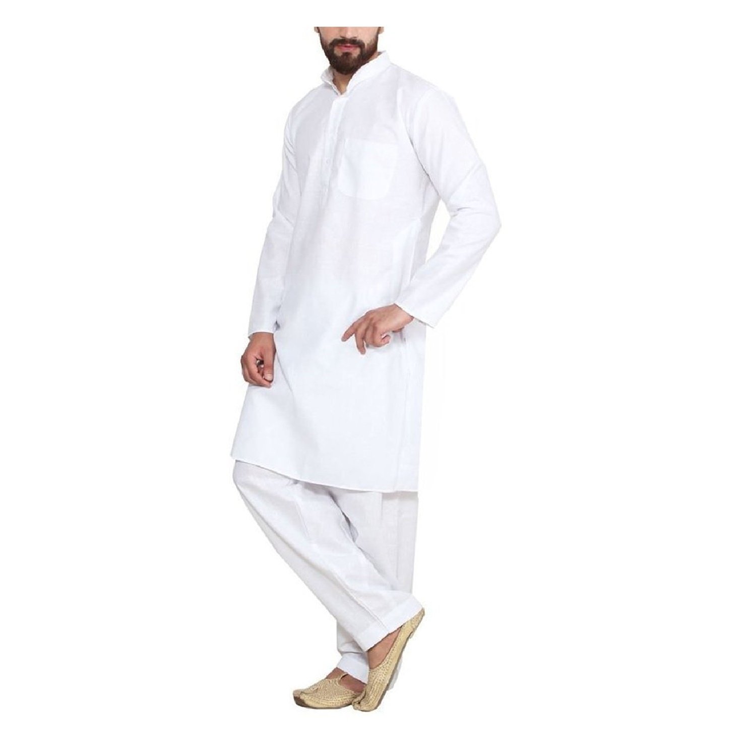 Men's Cotton Yoga Kurta Pajama Set - Comfortable & Breathable Traditional Indian Wear for Meditation, Workout & Relaxation