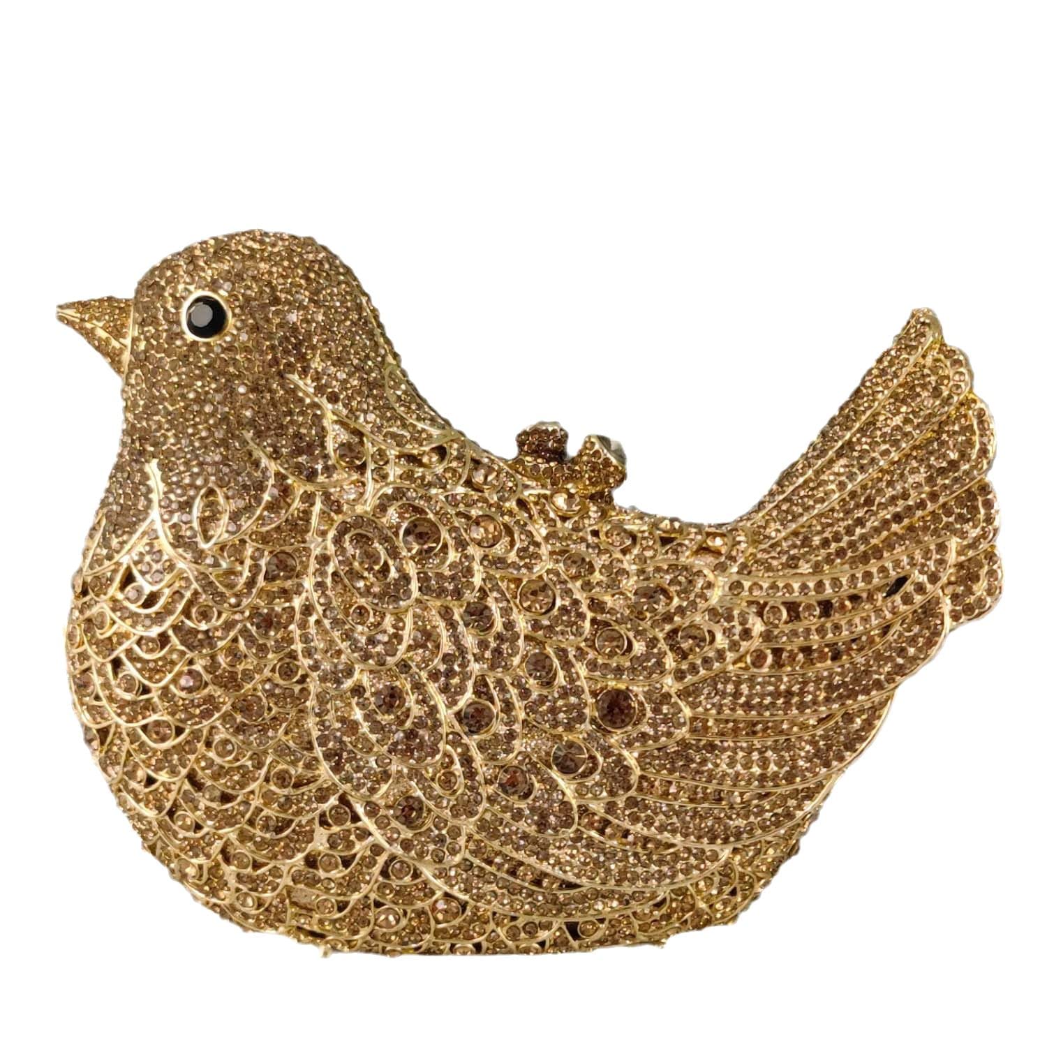 Elegant Crystal Rhinestone Pigeon Clutch Bag for Women - Luxury Evening Purse, Wedding Party Handbag, Mini Size | Perfect for Prom, Cocktail Events & Special Occasions