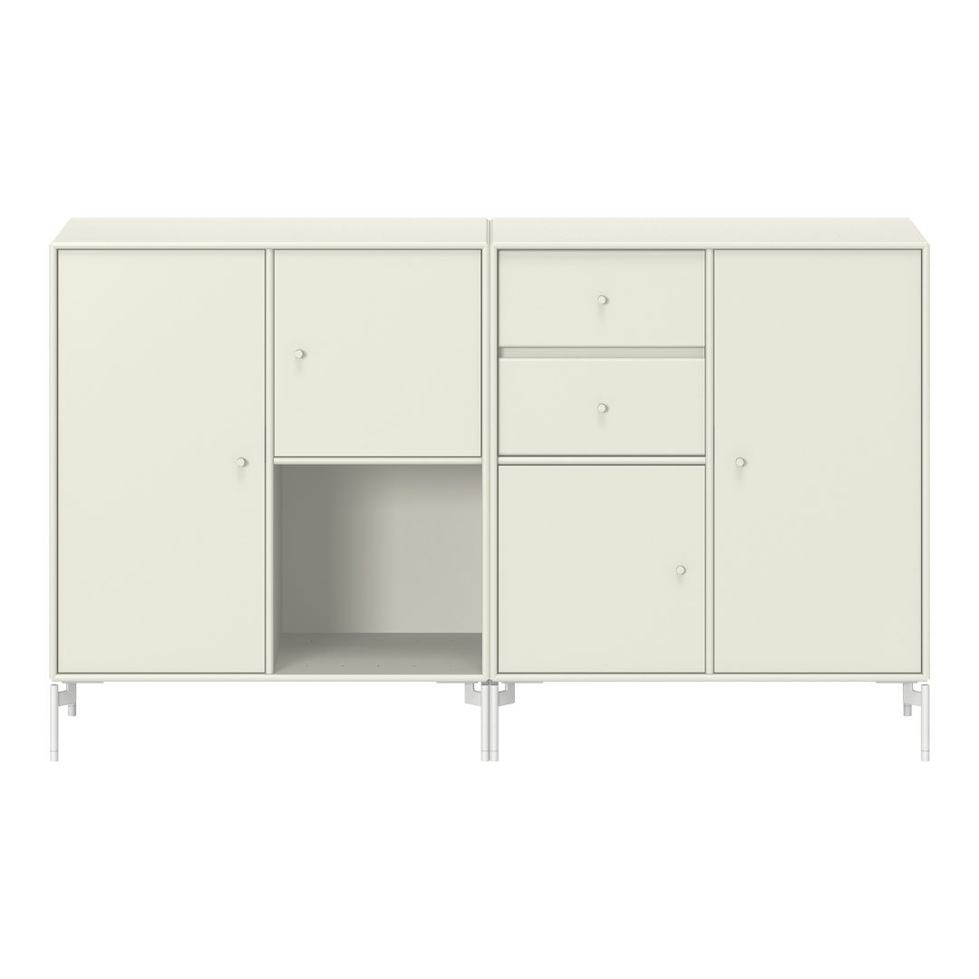 Modern Couple Sideboard with Sturdy Wooden Legs - Stylish Storage Cabinet for Living Room, Bedroom, or Entryway