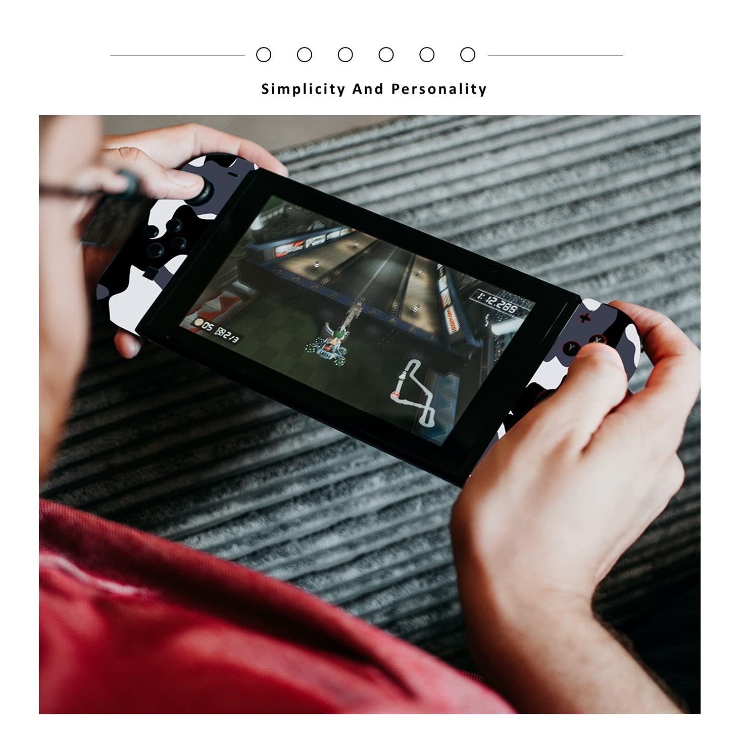 Nintendo Switch Screen Protector & Joy-Con Controller Skin - Black Camouflage Design for Full Console Protection | Scratch-Resistant Film for Switch, Dock & Joy-Cons | Perfect for Gaming, Travel & Everyday Use