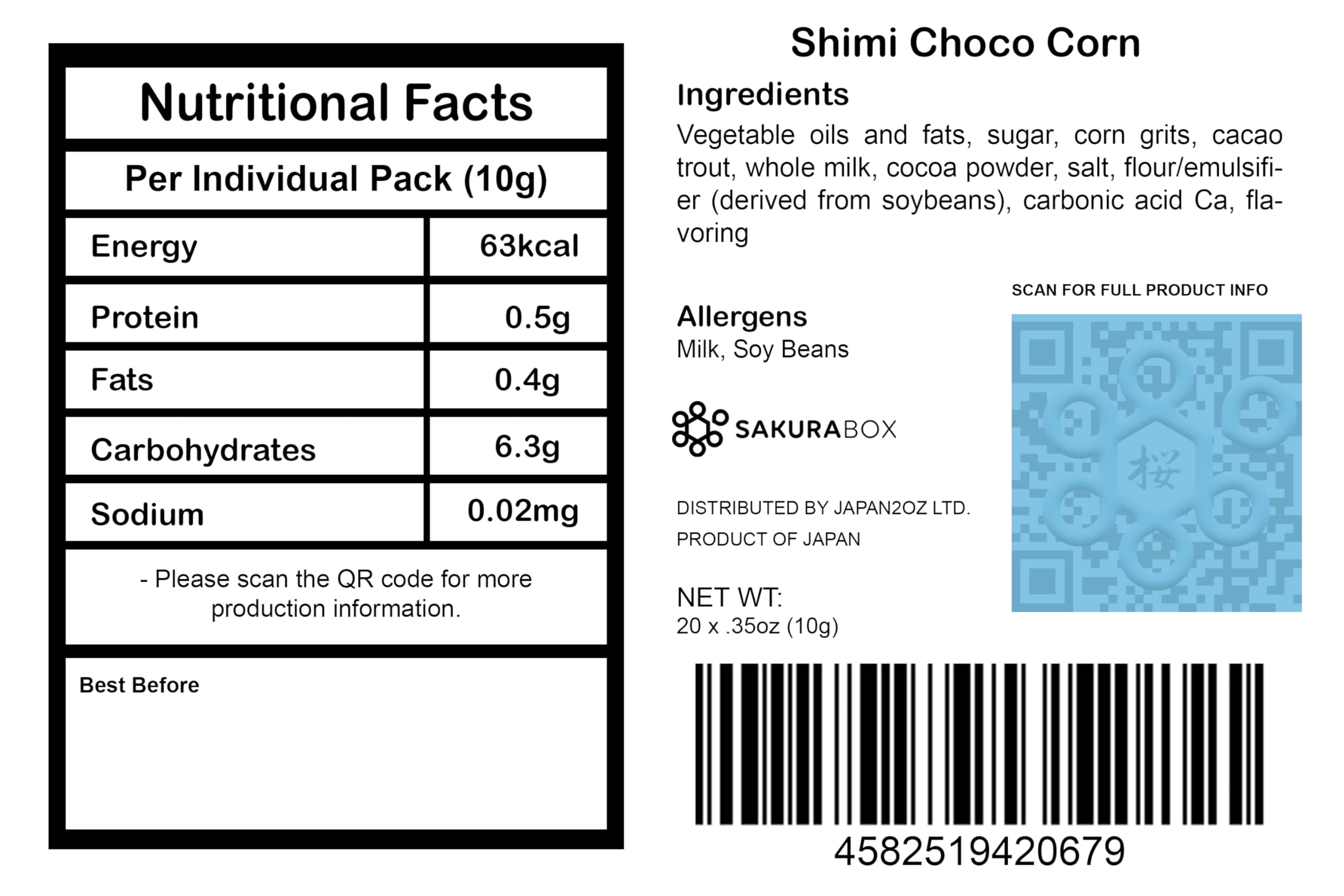 Shimi Choco Corn 20 Box - Japanese Chocolate Coated Corn Sticks Snacks, Non-Melting, Crunchy Texture - Perfect for Office Snacking, School Lunches & Movie Night Treats