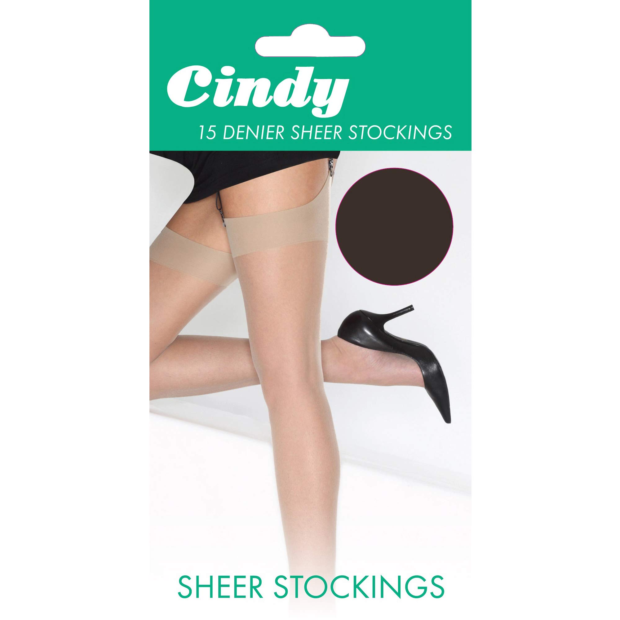 Cindy Women's 15 Denier Sheer Stockings (1 Pair) - Ultra Soft & Comfortable Nylon Tights for Office, Party & Everyday Wear