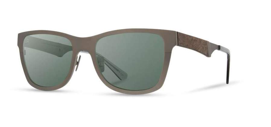 Shwood Canby Metal Sunglasses - Gun Metal/Elm Burl Frame with G15 Lens | Polarized UV Protection for Outdoor Activities, Driving & Fashion