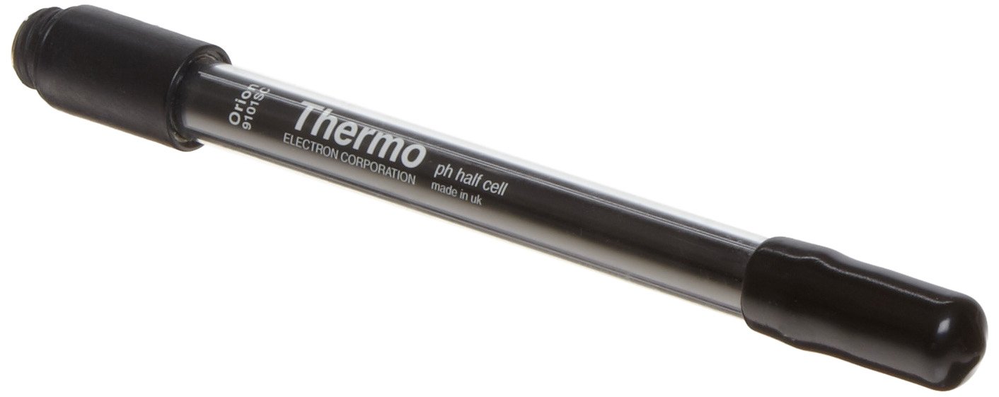 High Accuracy Glass Body pH Half Cell Electrode with Screw Cap Connector (0-14 pH Range) - Ideal for Laboratory Testing, Water Quality Analysis & Industrial Applications