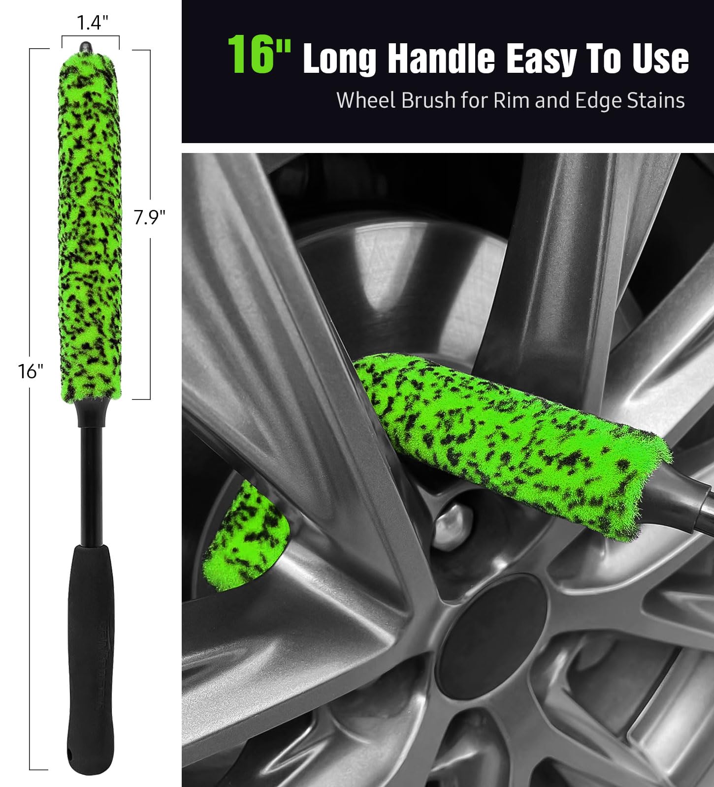 3PCS Wheel Cleaning Brush Kit - 16