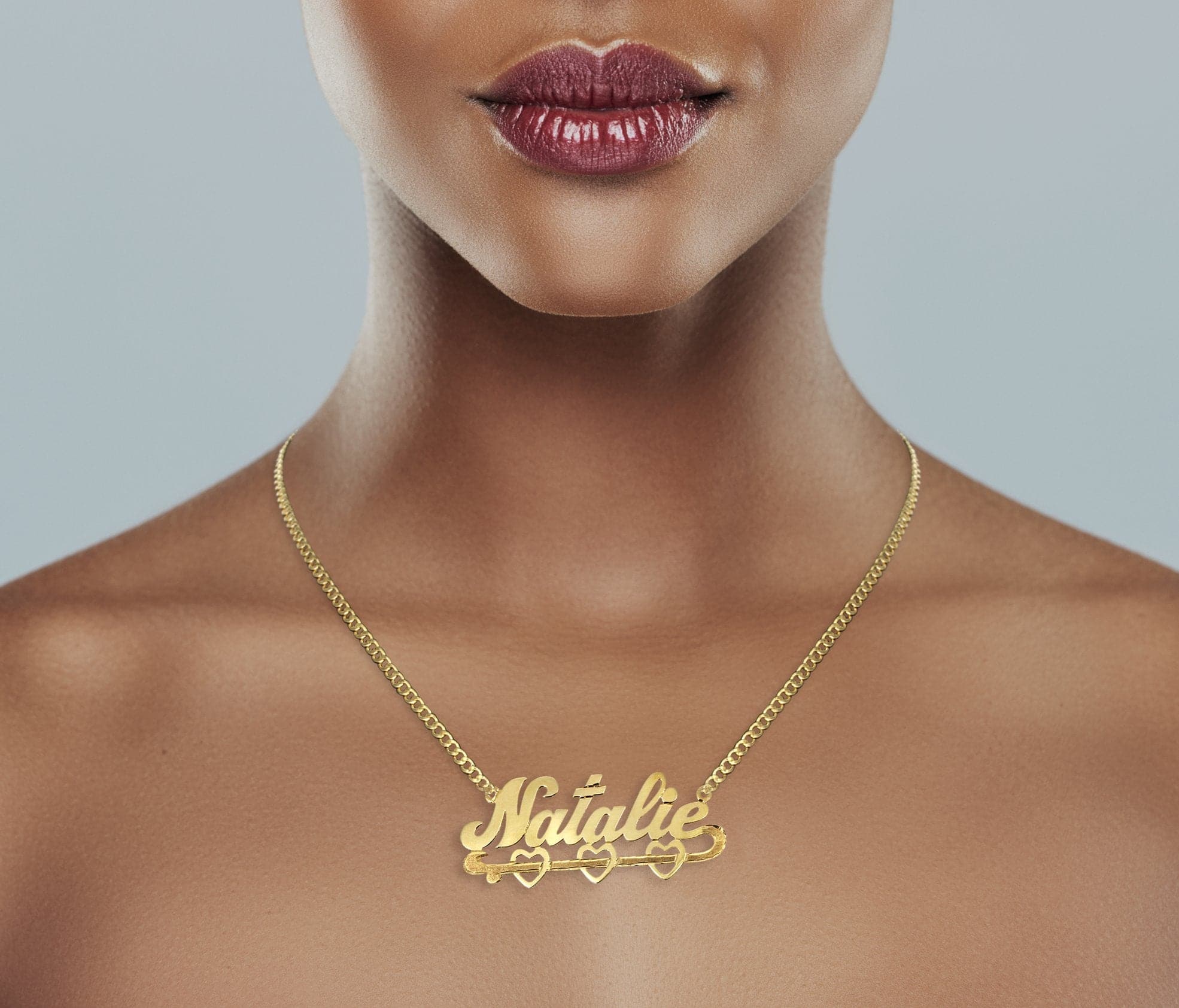 14K Gold Diamond Cut Heart Name Plate Necklace - Personalized Custom Engraved Jewelry Gift for Women | Perfect for Valentine's Day, Anniversary & Birthday Presents
