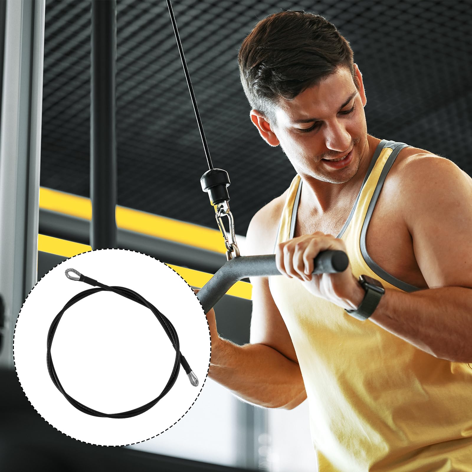 2-Pack 59-Inch (150cm) Fitness Resistance Bands with Carabiners - Heavy Duty Cable Extensions for Bowflex Home Gym Machines, Leg Workouts, Strength Training & Full Body Exercises - Perfect for Home Gym, CrossFit & Functional Training