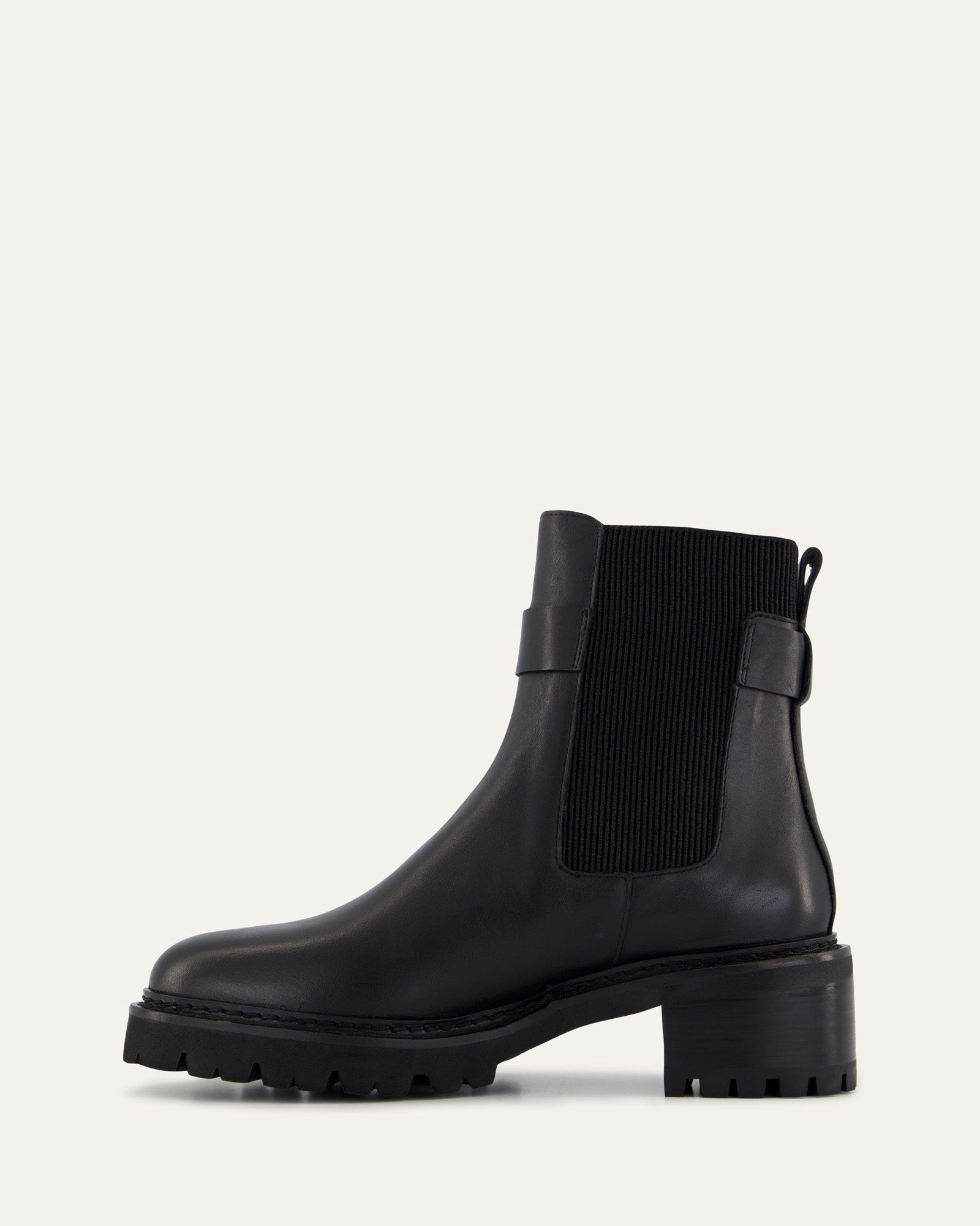 KIKO Women's Flat Ankle Boots - Genuine Black Leather Chelsea Boots for Casual Wear & Office Outfits