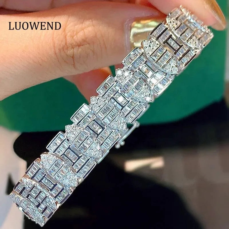 18K White Gold Diamond Bracelet for Women - 5.0 Carat Real Natural Diamonds, Luxury Shiny Design, Elegant Party Jewelry | Perfect for Weddings, Anniversaries & Special Occasions