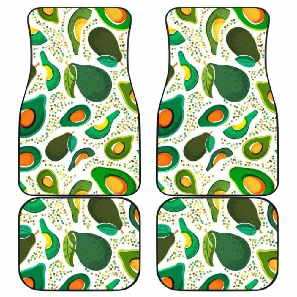 Premium Avocado Design Front & Back Car Mats - Non-Slip, Durable Floor Mats for Cars, SUVs & Trucks - Perfect for Road Trips & Daily Commutes